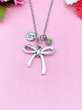 Silver Bow Charm Necklace, N2120A
