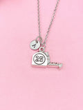 Measuring Tape Necklace, Silver Tape Measure Charm Necklace, Architect Gift, Personalized Initial Necklace, N276B