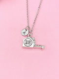 Measuring Tape Necklace, Silver Tape Measure Charm Necklace, Architect Gift, Personalized Initial Necklace, N4793