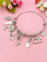 Silver Handyman Tools Charm Bracelet, Handyman Gift, N1507C