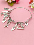 Silver Handyman Tools Charm Bracelet, Handyman Gift, N1507C
