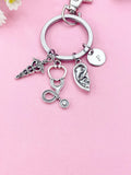 Ear Caduceus Stethoscope Keychain – ENT Doctor Gift, Otolaryngologist Jewelry, N6401K