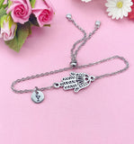Hamsa Hand Charm Bracelet, Symbolic Jewelry, N6408