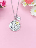 Moon and Star Charm Necklace, N6410