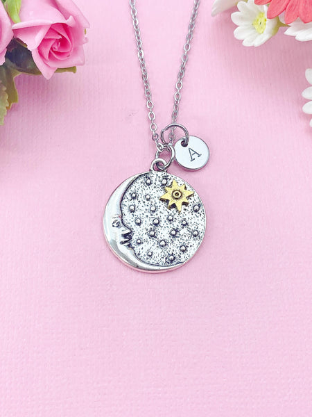 Moon and Star Charm Necklace, N6410