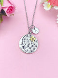 Moon and Star Charm Necklace, N6410