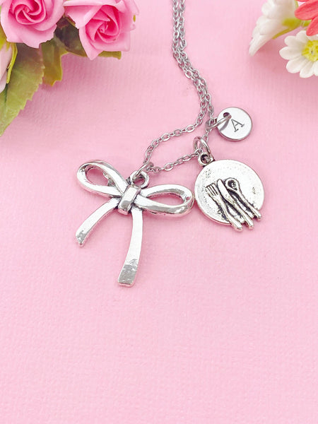 Bownot Kitchen Utensil Tableware Plate Charm Necklace, N6415