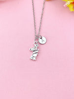 Bear Holding Flower Charm Necklace, N6433