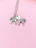 Mom and Baby Monkey Charm Necklace, N6436