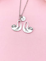 Sloths Charm Necklace, Slow and Steady, N6438