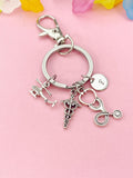 Helicopter Caduceus Stethoscope Keychain, N6452