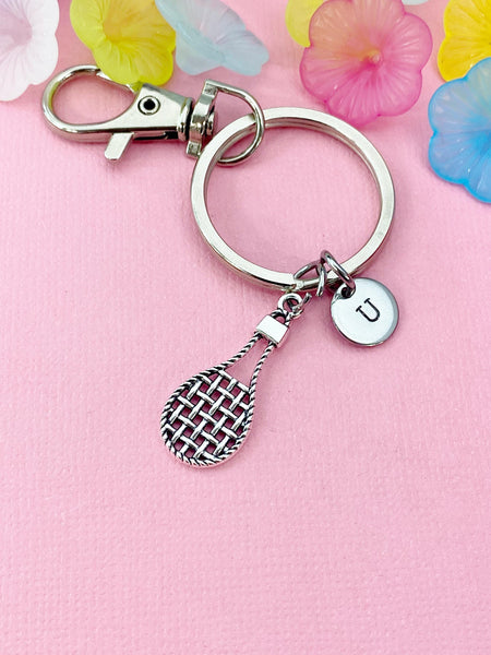Tennis Racquet Charm Keychain, Racket, N6455