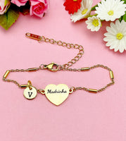 Godmother Gifts, Gold Madrinha Bracelet, Heart, Godmother Jewelry, Mother's Day Gift, Godmother Goddaughter Gift, D573