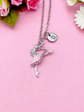 Ballet Charm Necklace, Initial Pendant, Dance Gift