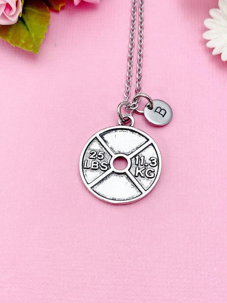 Barbell Necklace, Weight Necklace, Barbell Charm, Weight Charm, Fitness Charm, Sports Charm, Fitness Gift, Personalized Gift, N5981C