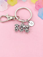 Three Wise Monkeys Keychain, See No Evil, Hear No Evil, Speak No Evil, N6459