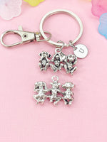 Three Wise Monkeys Keychain, See No Evil, Hear No Evil, Speak No Evil, N6459