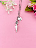 Silver Carrot Charm Necklace, Foodie Vegan Gift