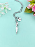 Carrot Necklace, Silver Carrot Charm Necklace, Foodie Gift, Vegan Gift, N83
