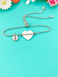 Silver Bridesmaid Bracelet, Gold or Silver Heart Bridesmaid Jewelry, Perfect Wedding Gift, D582S