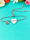 Silver Bridesmaid Bracelet, Gold or Silver Heart Bridesmaid Jewelry, Perfect Wedding Gift, D582S