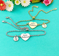 Junior Bridesmaid Bracelet, Gold or Silver Heart Junior Bridesmaid Jewelry, Perfect Junior Bridesmaid Wedding Gift, D584