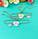 Junior Bridesmaid Bracelet, Gold or Silver Heart Junior Bridesmaid Jewelry, Perfect Junior Bridesmaid Wedding Gift, D584