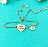 Gold Junior Bridesmaid Bracelet, Gold or Silver Heart Junior Bridesmaid Jewelry, Perfect Junior Bridesmaid Wedding Gift, D584G