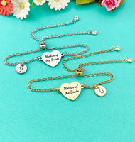 Mother of the Bride Bracelet, Gold or Silver Heart Mother of the Bride Jewelry, Perfect Mother of the Bride Wedding Gift, D585