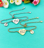 Mother of the Bride Bracelet, Gold or Silver Heart Mother of the Bride Jewelry, Perfect Mother of the Bride Wedding Gift, D585