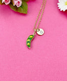Sweet Pea Charm Necklace in Gold, Pea in the Pod, N6333G