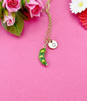 Sweet Pea Charm Necklace in Gold, Pea in the Pod, N6333G