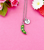 Sweet Pea Charm Necklace in Silver, Pea in the Pod, N6333S