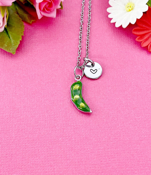 Sweet Pea Charm Necklace in Silver, Pea in the Pod, N6333S