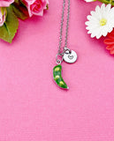 Sweet Pea Charm Necklace in Silver, Pea in the Pod, N6333S