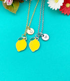 Lemon Charm Necklace in Gold or Silver, Yellow Lemon, N6335