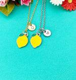 Lemon Charm Necklace in Gold or Silver, Yellow Lemon, N6335
