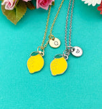 Lemon Charm Necklace in Gold or Silver, Yellow Lemon, N6335
