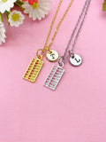 Abacus Charm Necklace in Gold or Silver, Calculator, Ideal Gift for Accountants or Bookkeepers, N6336
