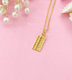 Abacus Charm Necklace in Gold, Calculator, Ideal Gift for Accountants or Bookkeepers, N6336G