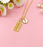 Abacus Charm Necklace in Gold or Silver, Calculator, Ideal Gift for Accountants or Bookkeepers, N6336M