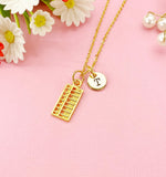 Abacus Charm Necklace, Initial Pendant, Accountant Gift