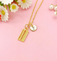 Abacus Charm Necklace in Gold or Silver, Calculator, Ideal Gift for Accountants or Bookkeepers, N6336M