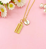 Abacus Charm Necklace in Gold or Silver, Calculator, Ideal Gift for Accountants or Bookkeepers, N6336M