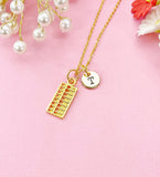 Abacus Charm Necklace, Initial Pendant, Accountant Gift