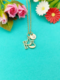 Laboratory Beaker Conical Flask Erlenmeyer Flask Charm Necklace in Gold, N6338