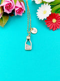 Coffee Bottle Charm Necklace in Gold, N6339