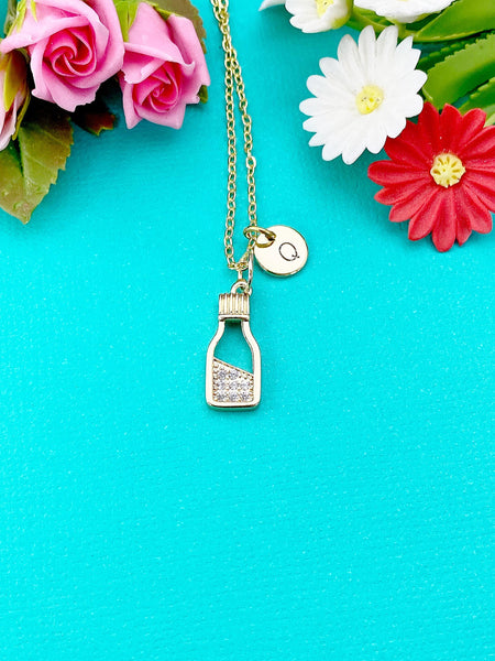 Coffee Bottle Charm Necklace in Gold, N6339