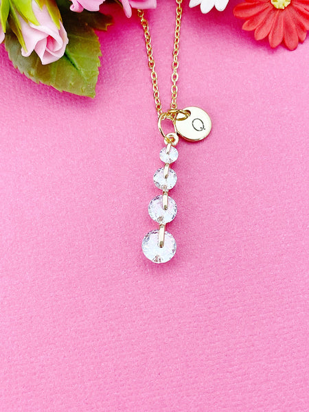 Diamond Drop Charm Necklace in Gold, N6340