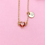 Red Heart Charm Neckalce in Gold, N6341